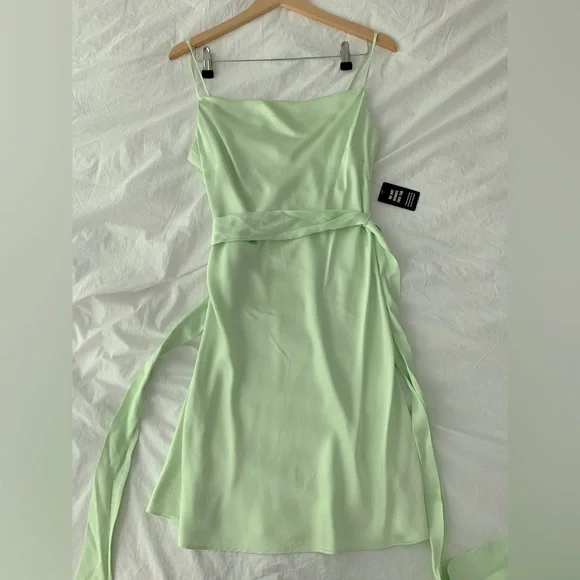 express green slip dress Emerald green maxi satin slip dress 'Serene' main image 1